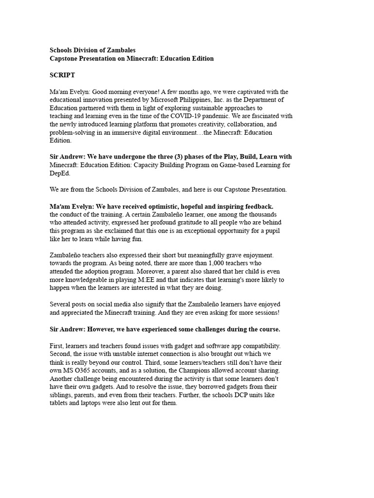 Final Script Capstone Presentation | PDF
