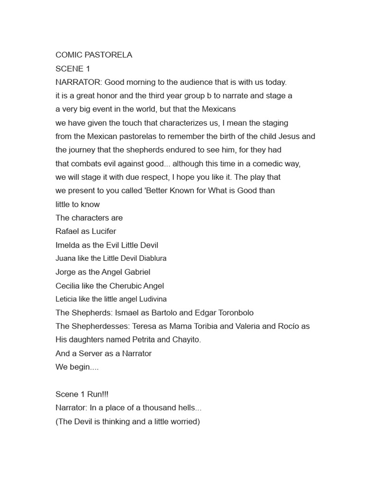 Comedic Mexican Pastorela Script | PDF | Jesus | Satan