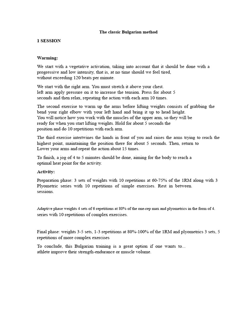 The Classic Bulgarian Method PDF