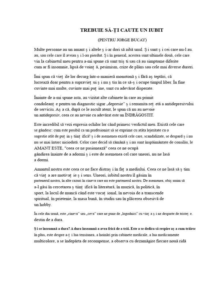 Trebuie Să Îți Caute Un Iubit | PDF