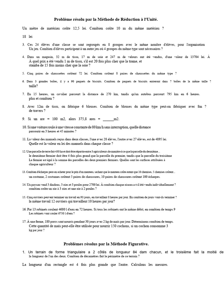 Problèmes mathématiques variés à résoudre | PDF | Cochon