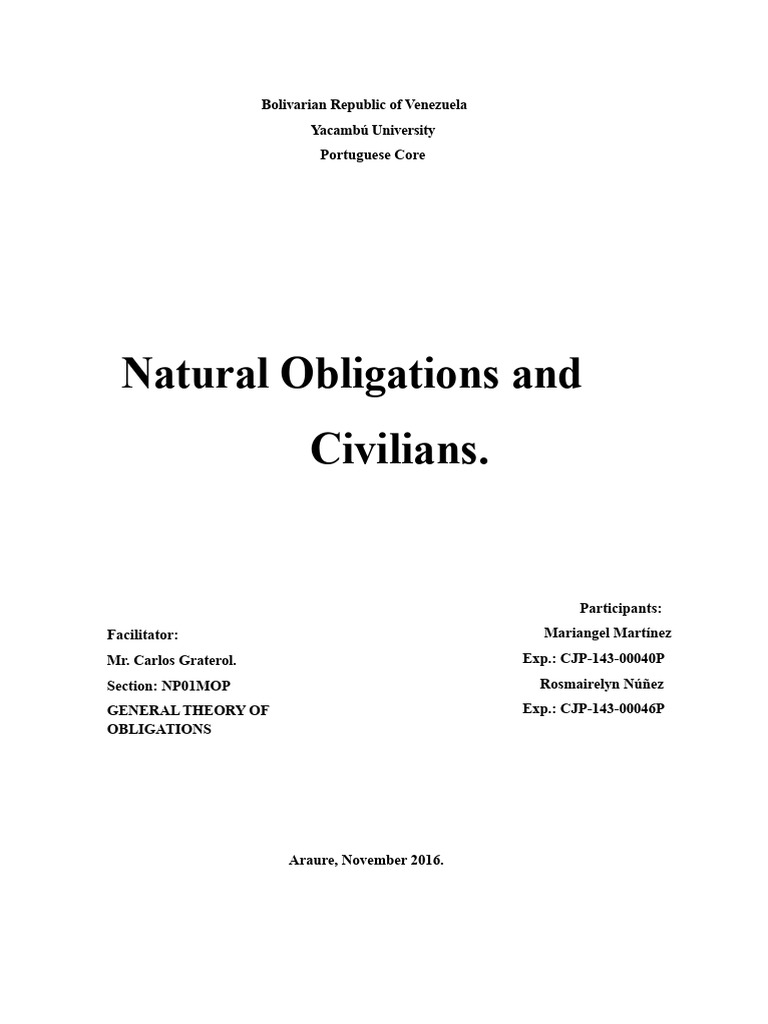 Understanding Natural Obligations in Law | PDF | Debt | Debtor