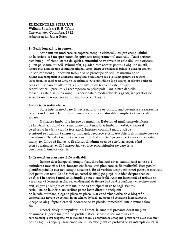 Elementele Stilului | PDF