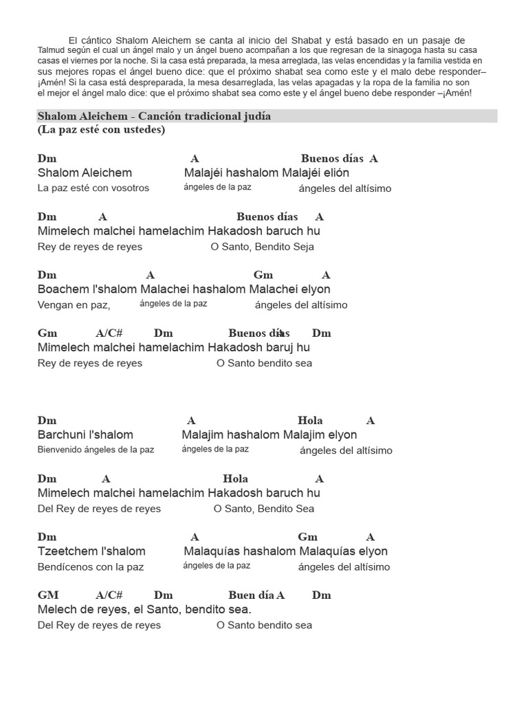 Shalom Aleichem | PDF