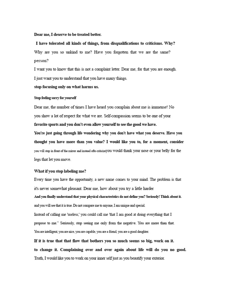 Dear Me | PDF