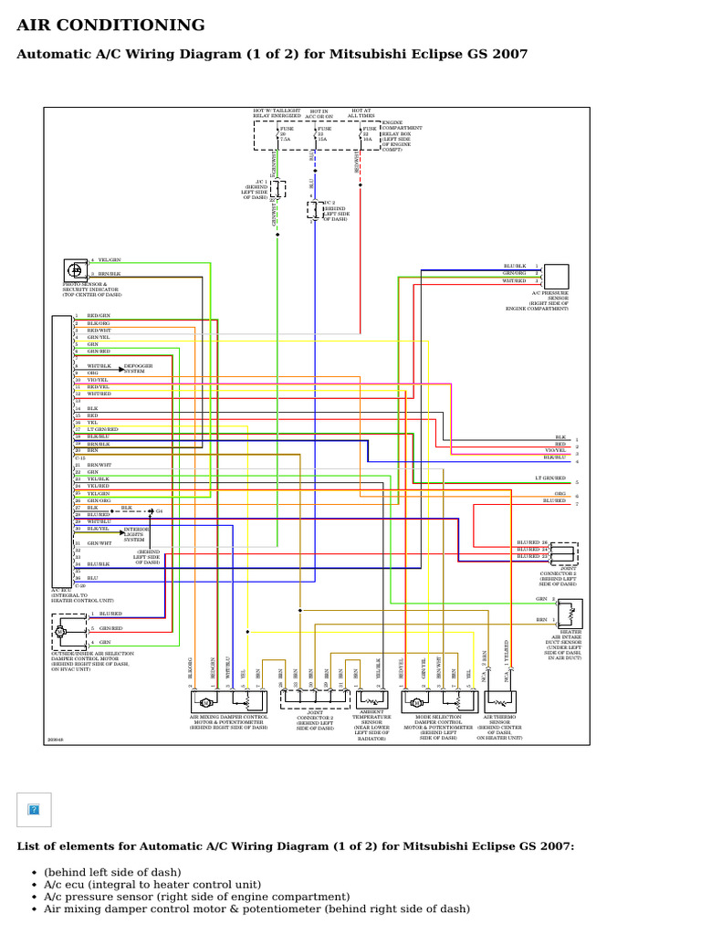 All Wiring Diagrams For Mitsubishi Eclipse GS 2007 | PDF | Air