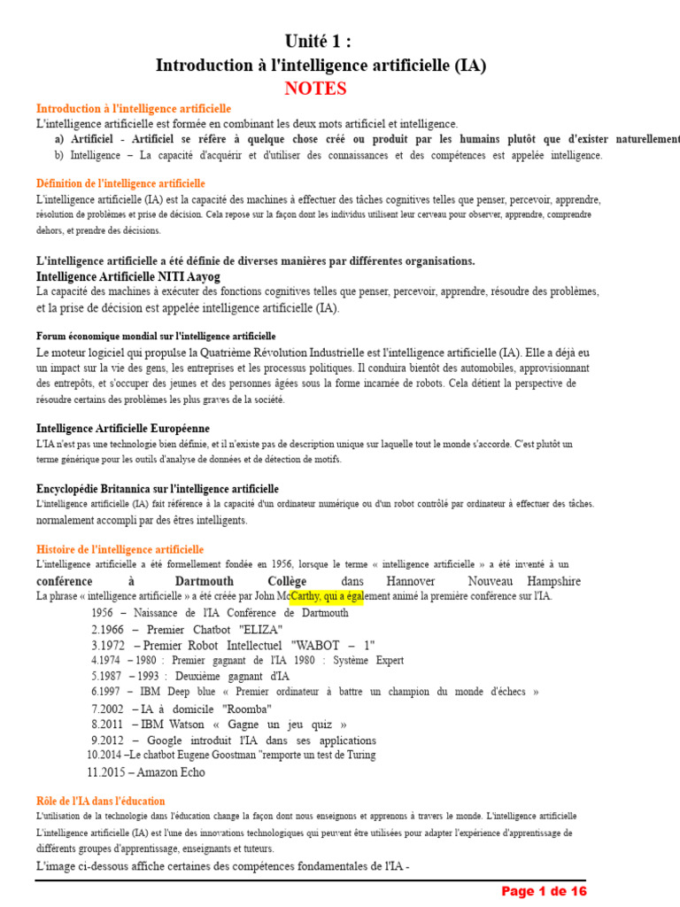 Introduction à l'intelligence artificielle | PDF | Intelligence ...