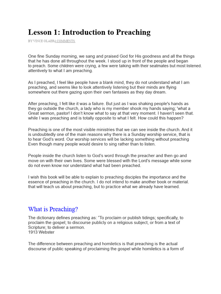Essentials of Effective Preaching | PDF | Sermon | Homiletics