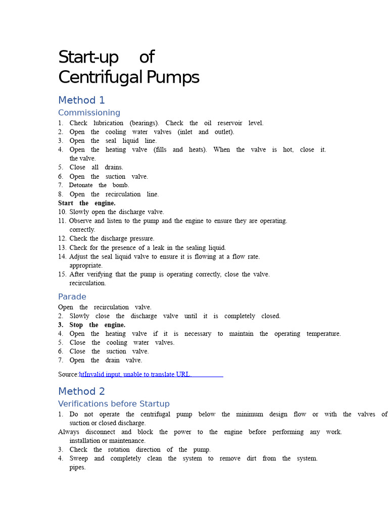 Centrifugal Pump Commissioning Guide | PDF | Pump | Valve