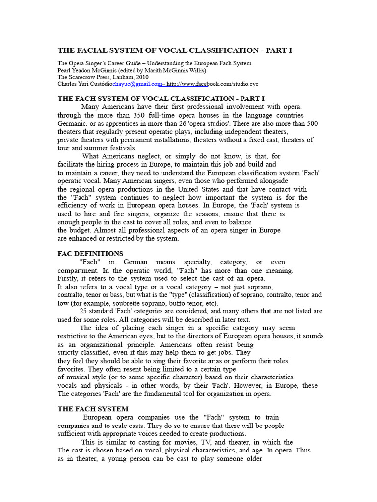 Understanding the Fach System in Opera | PDF | Vocal Music | Singing