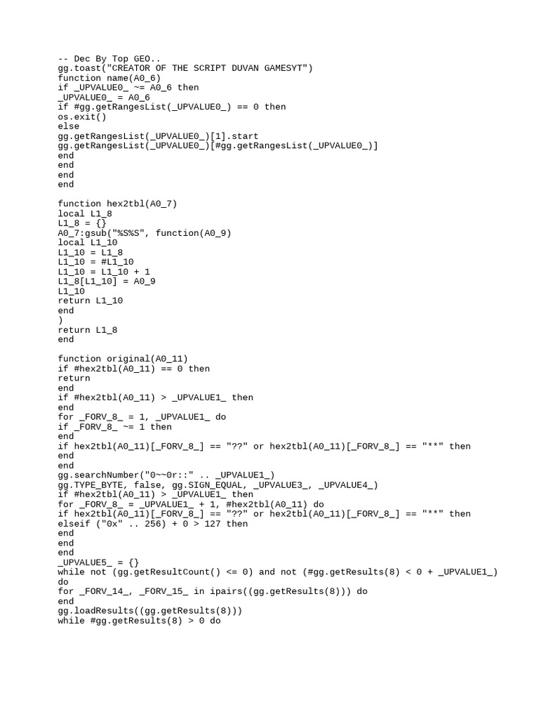 Free Fire Lua Script by Duvan GamesYT | PDF | Telecommunications ...