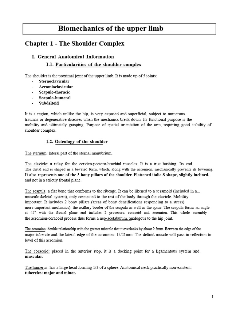 Biomechanics of The Upper Limb (Full Course) | PDF | Elbow | Anatomical ...