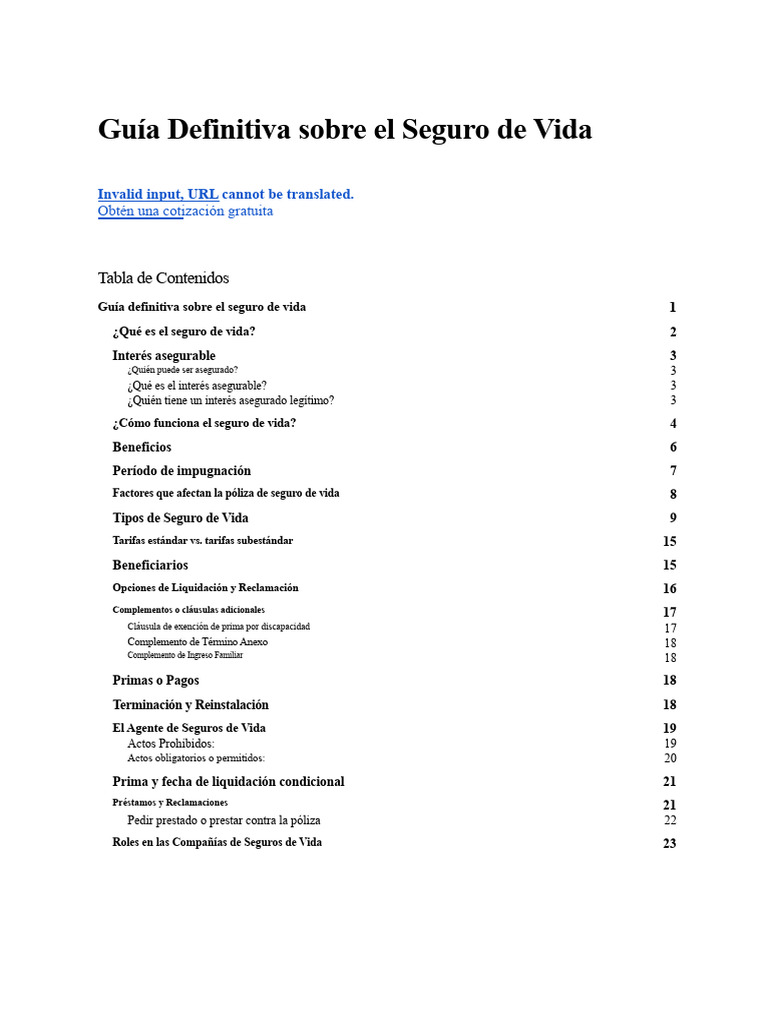 Guía Completa del Seguro de Vida | PDF | Seguro | Póliza de seguros