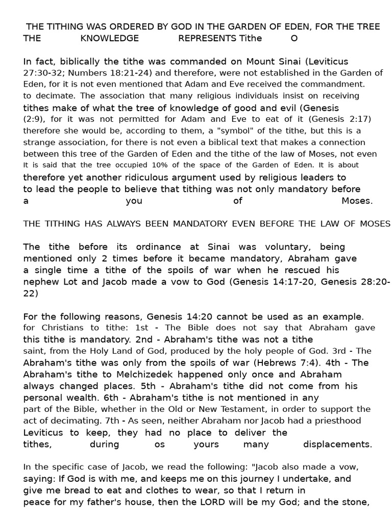 Biblical Tithing: Origins and Misconceptions | PDF | Jesus | Acts Of ...