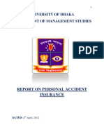 University of Dhaka Department of Management Studies: Report On Personal Accident Insurance