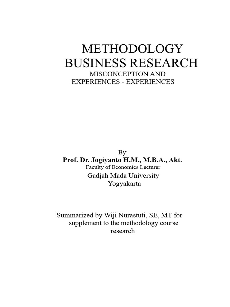 Business Research Methodology Overview | PDF | Hypothesis | Sampling ...