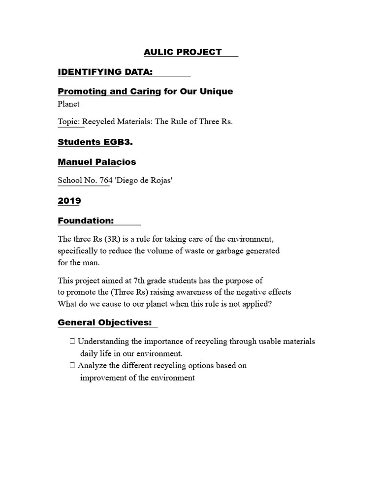 Promoting the 3Rs: Reduce, Reuse, Recycle | PDF | Recycling | Reuse