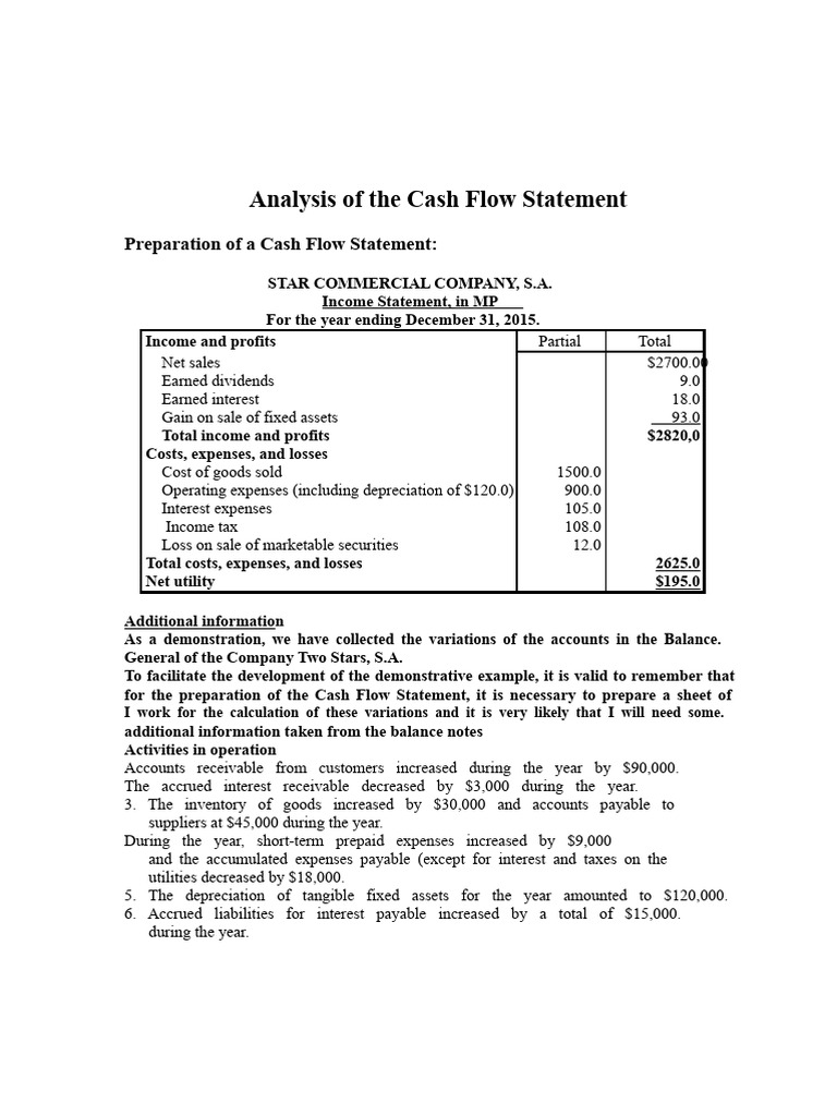 Cash Flow Statement Analysis 2015 | PDF | Expense | Cash Flow Statement