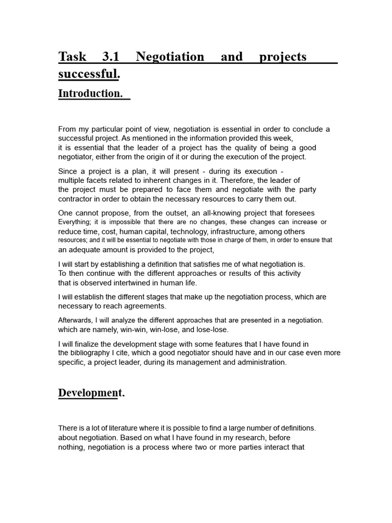 Win-Win Negotiation in Project Success | PDF | Negotiation | Cognition