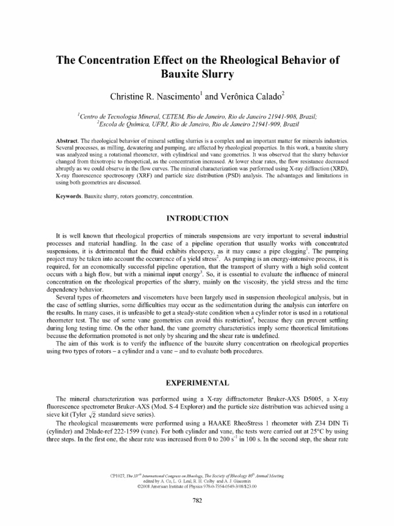 Nascimento (2008) - The Concentration Effect On The Rheological ...