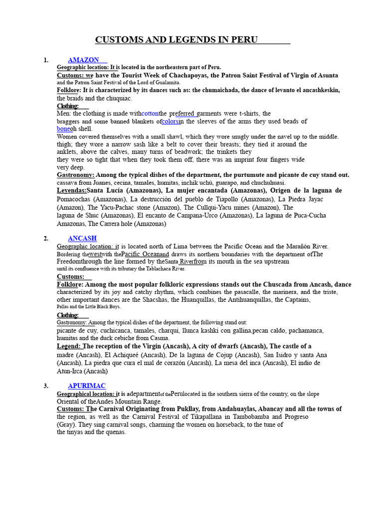 104014479 Departments of Peru Customs | PDF | Lima | Peru