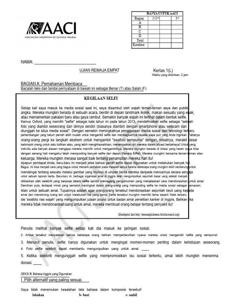 Ujian AACI | PDF