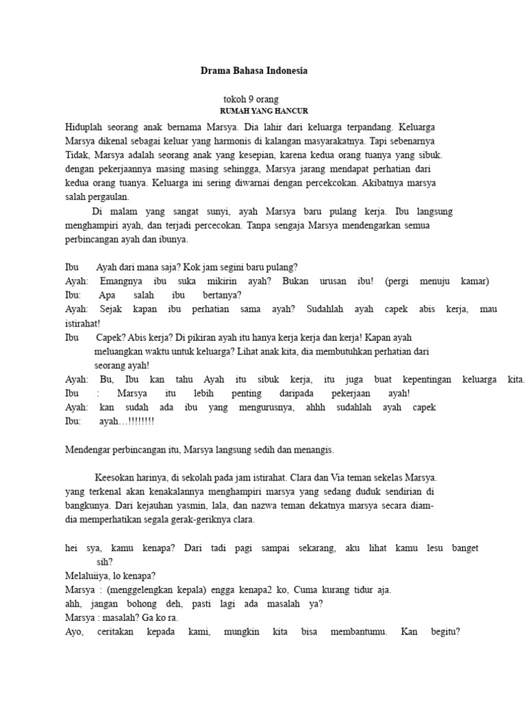Drama Kesepian Marsya dan Tawaran Berbahaya | PDF