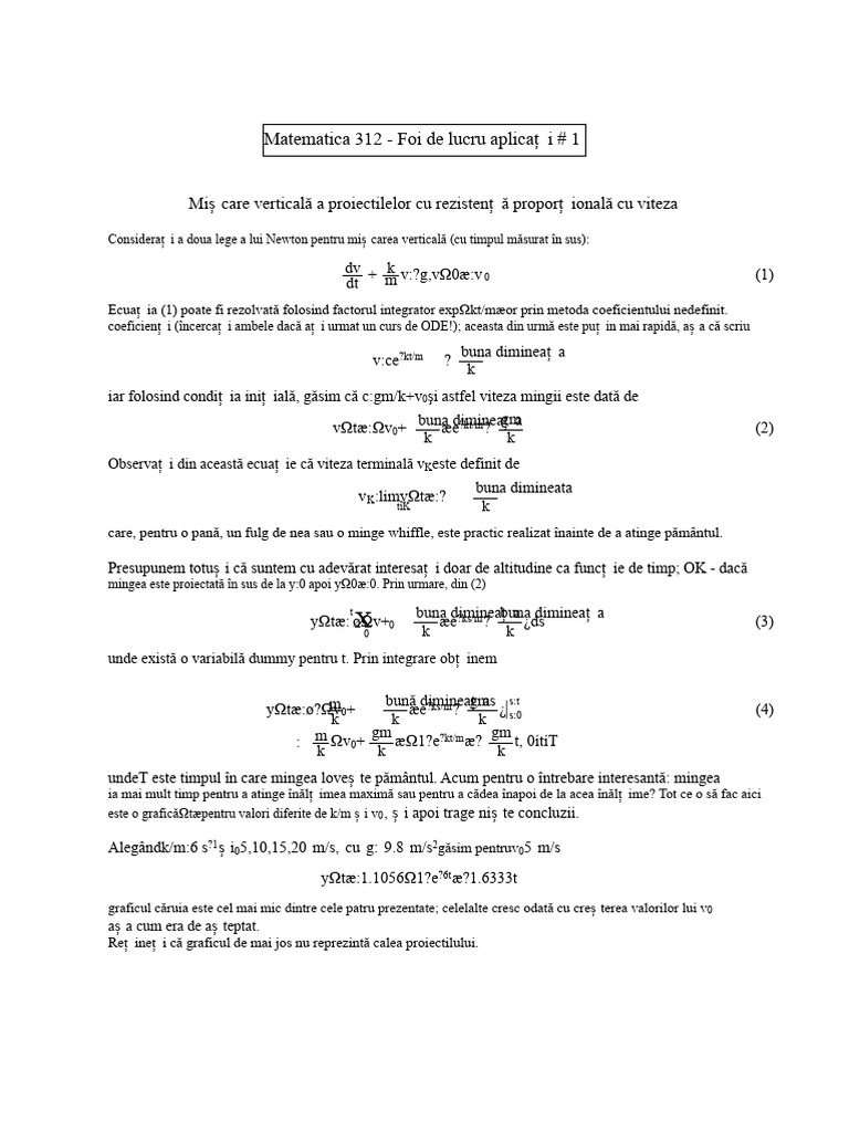 Note În Matematica Aplicată: 1 | PDF