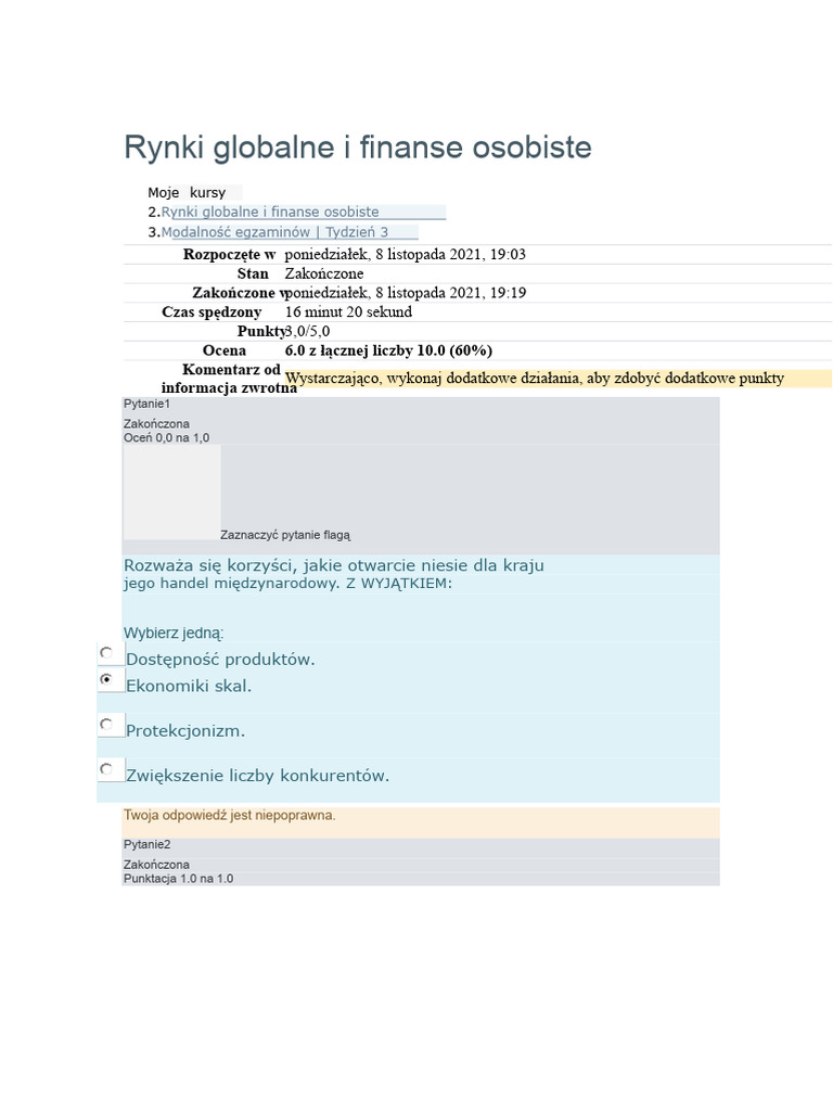 Rynki Globalne I Finanse Osobiste | PDF