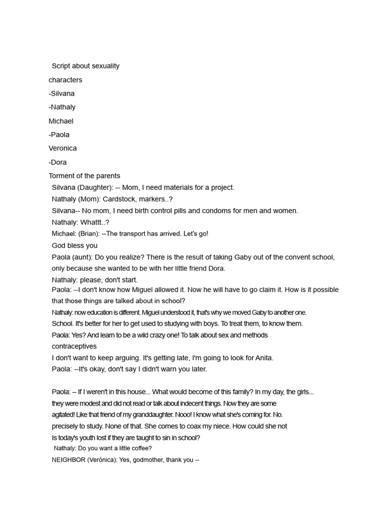 Play Script About Sexuality | PDF | Birth Control