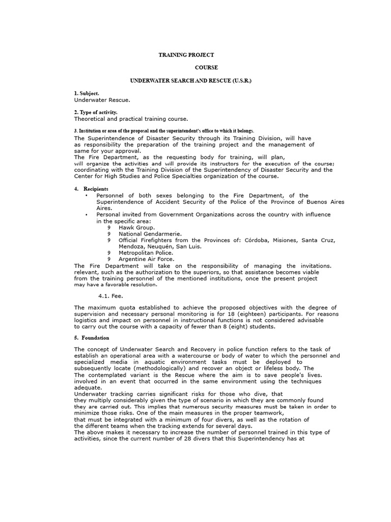 Underwater Search and Rescue Training | PDF | Underwater Diving ...