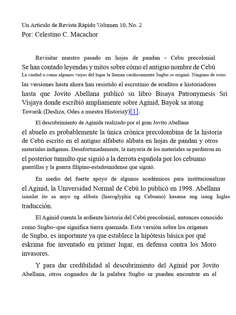 Historia de Cebú: Orígenes y Leyendas | PDF
