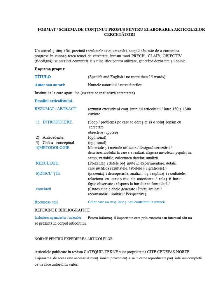 Format Articol Științific | PDF