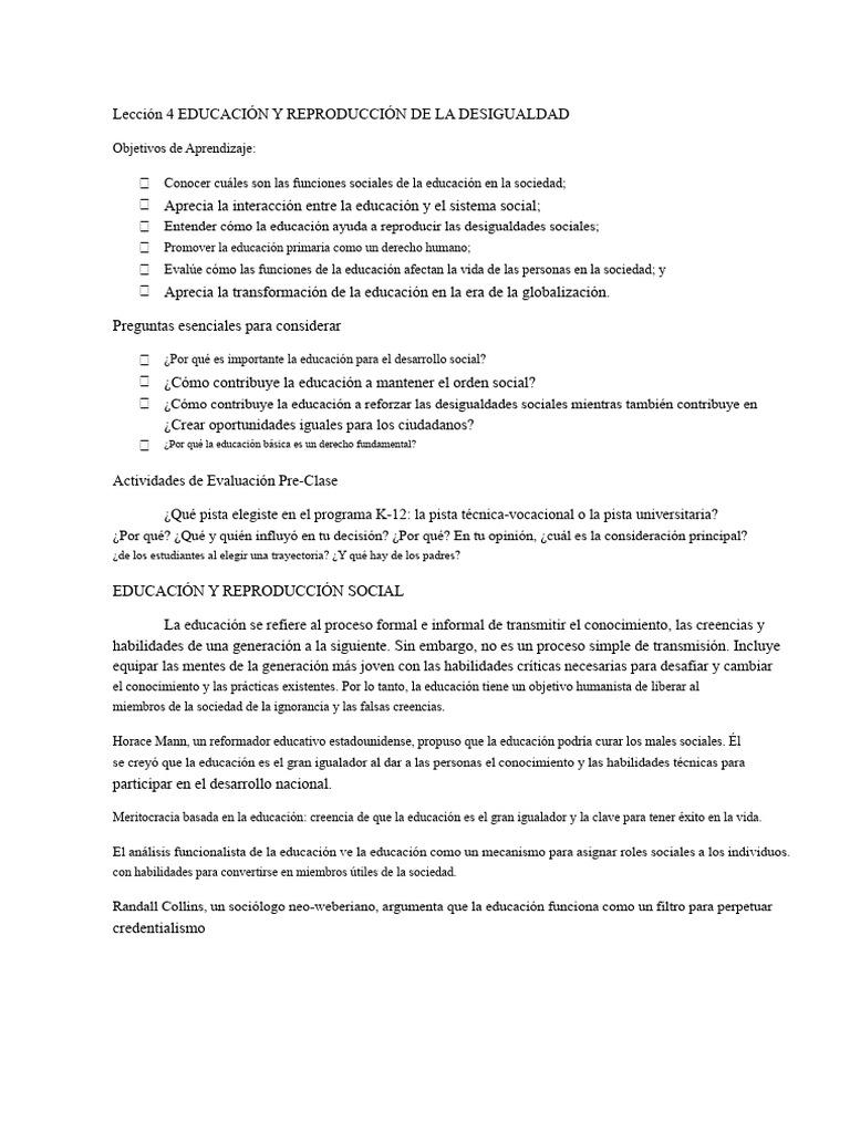 Desigualdades educativas en la colonia | PDF | Desigualdad social ...