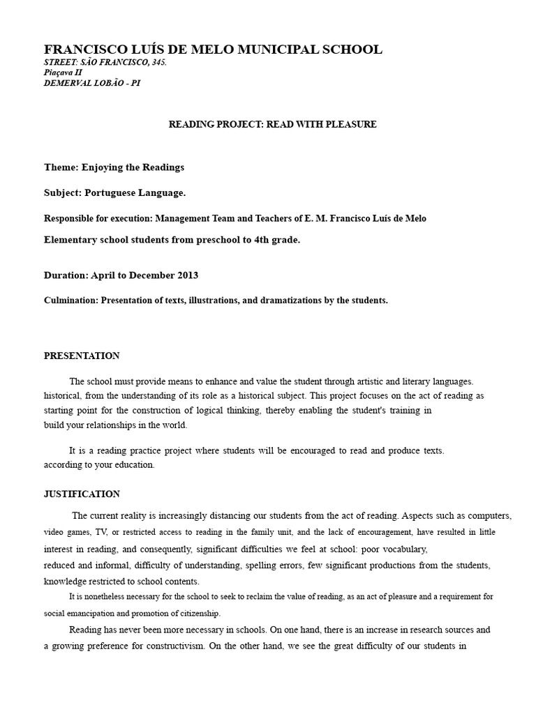 Enhancing Reading Enjoyment in Schools | PDF | Books | Knowledge