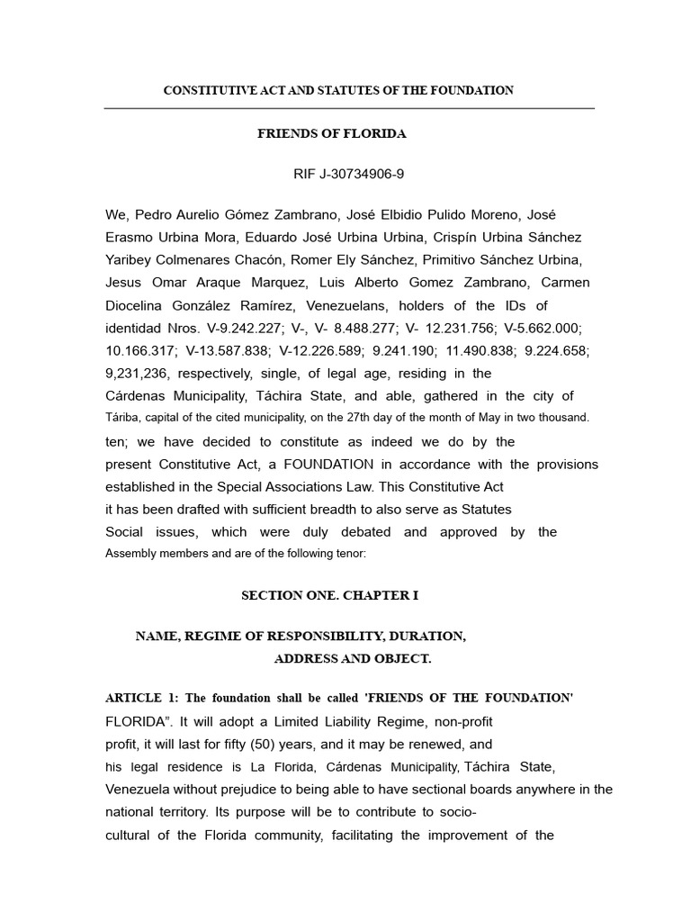 Foundation Friends of Florida Statutes | PDF | Board Of Directors | Expense