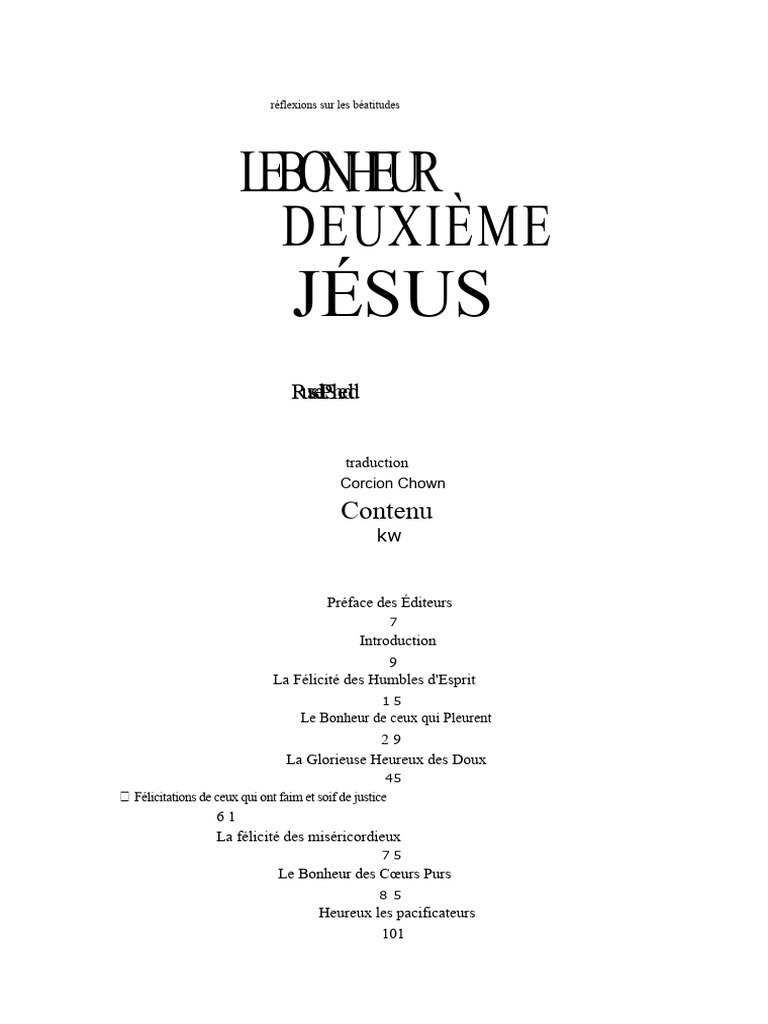 Le Bonheur selon Jésus: Les Béatitudes | PDF | Dieu | Béatitudes