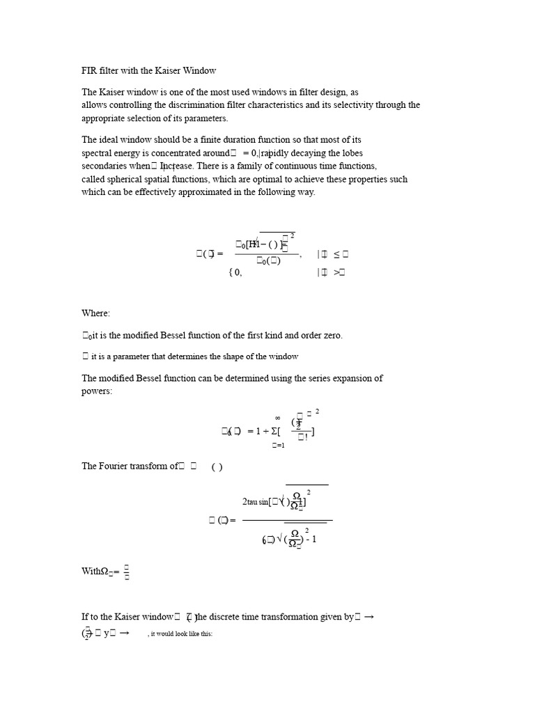 FIR Filter With Kaiser Window | PDF | Filter (Signal Processing ...