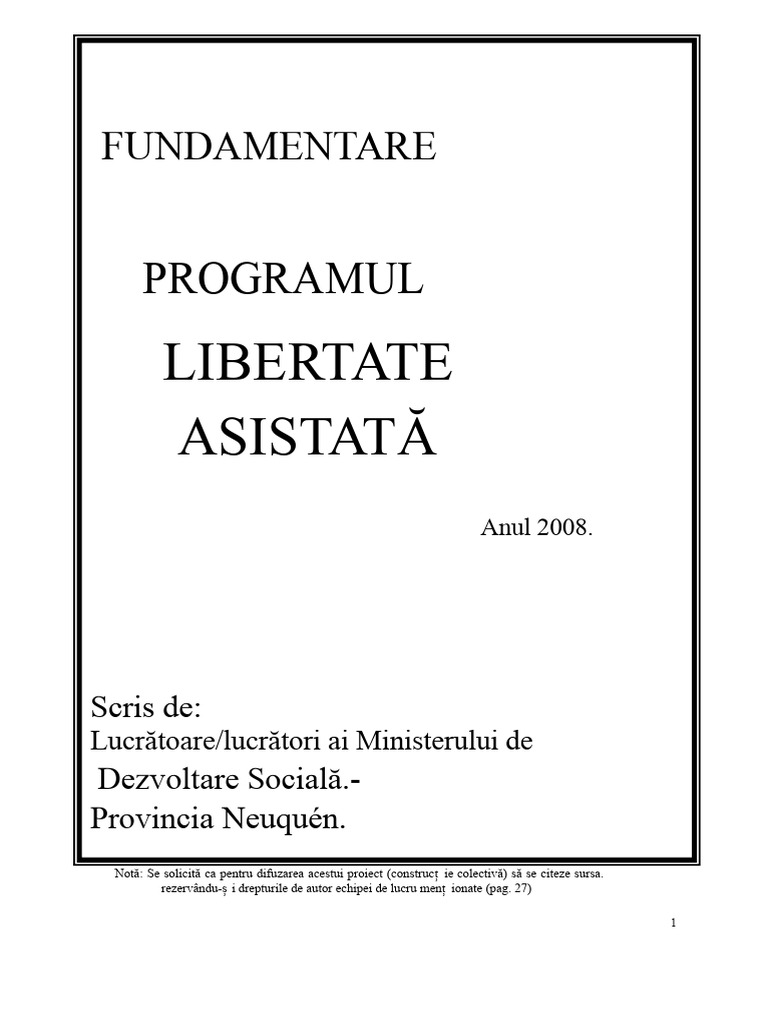 Programul Libertate Asistată NEUQUEN | PDF
