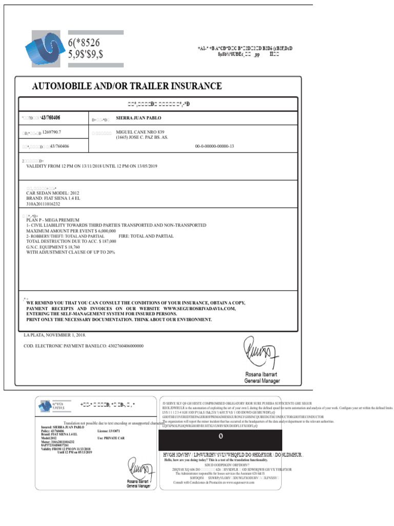 Automobile Insurance Policy Details | PDF | Insurance | Value Added Tax