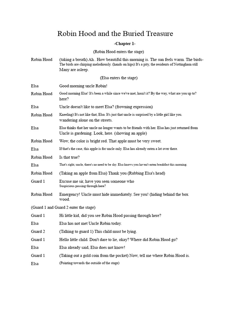 Robin Hood's Quest for Treasure | PDF