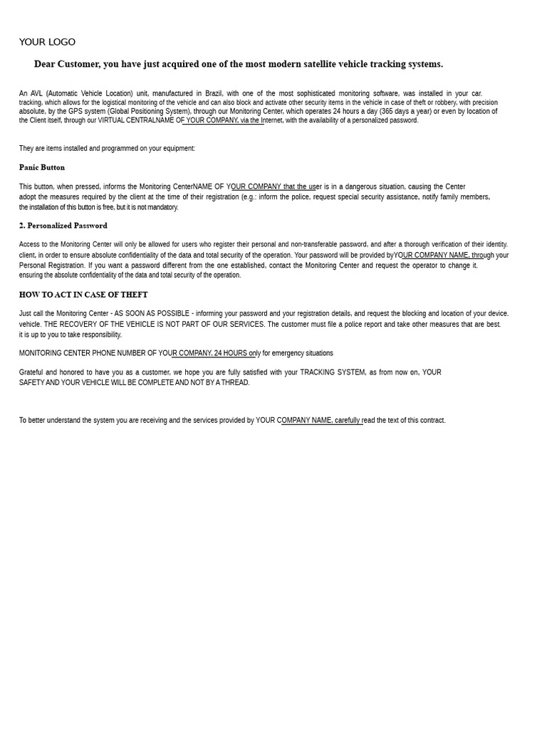 Tracking Contract Template | PDF | Bankruptcy | Telemetry