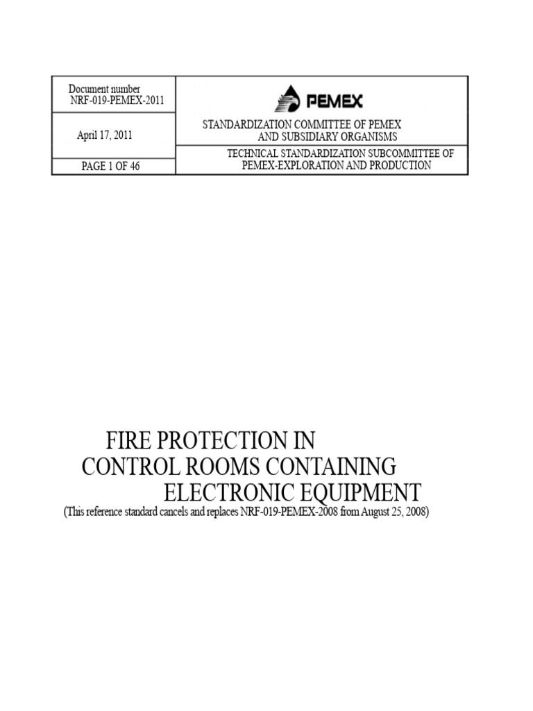 Fire Protection Standards for Control Rooms | PDF | Firefighting | Fires
