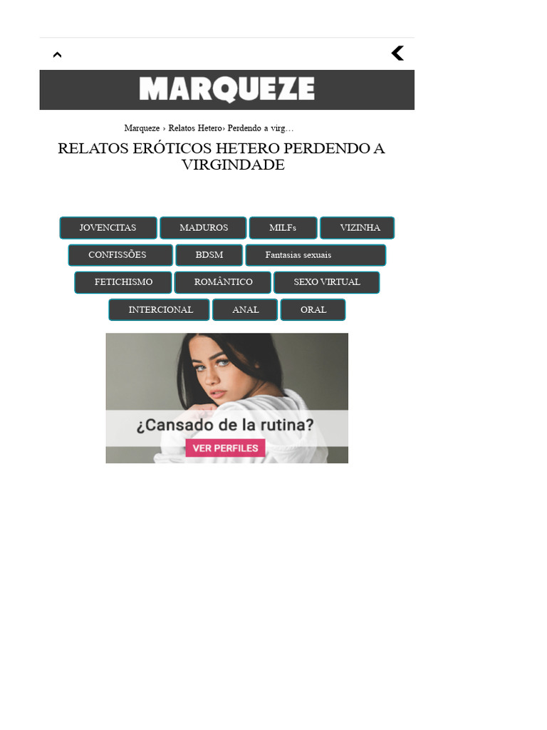 Relatos Eróticos: Perdendo a Virgindade | PDF