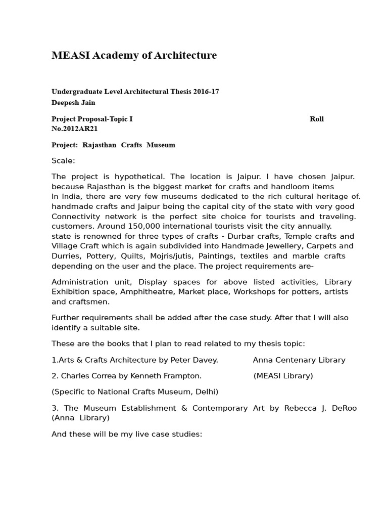 Craft Museum Proposal r01 | PDF | Decorative Arts | Artistic Techniques