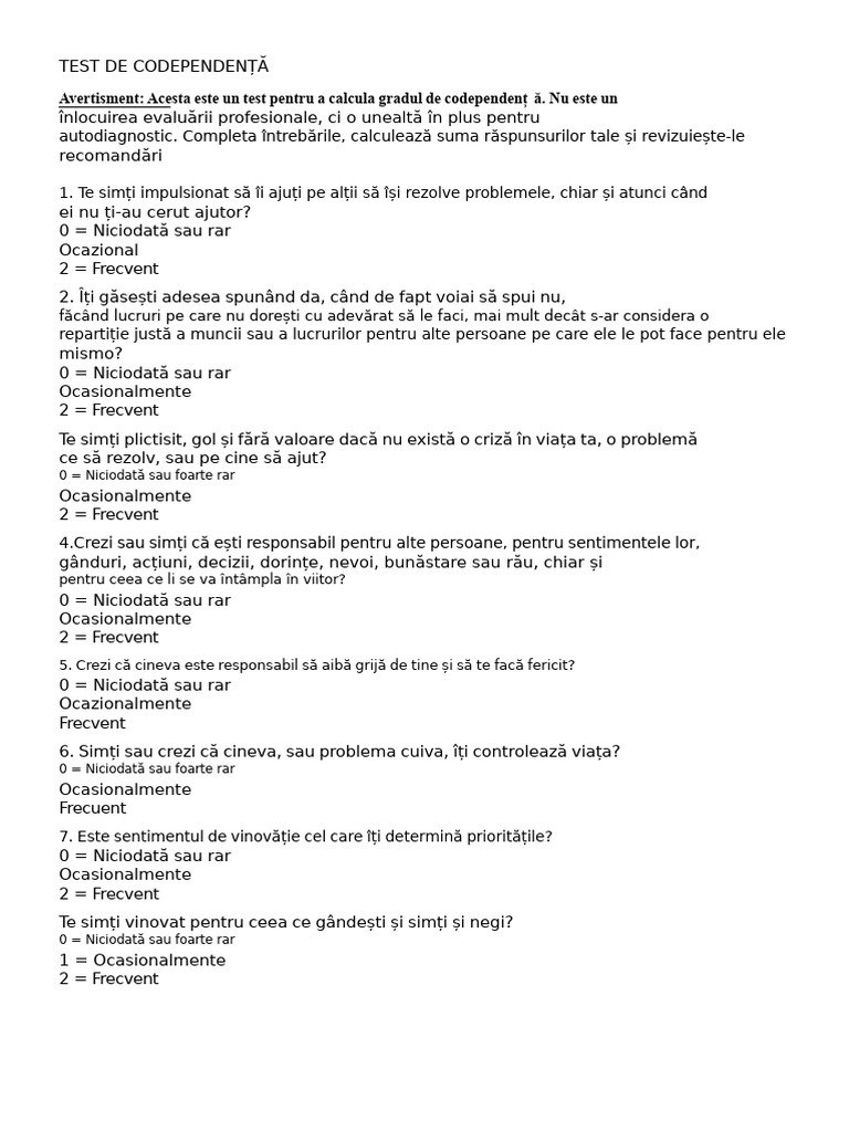 Test de Comportamente de Risc | PDF