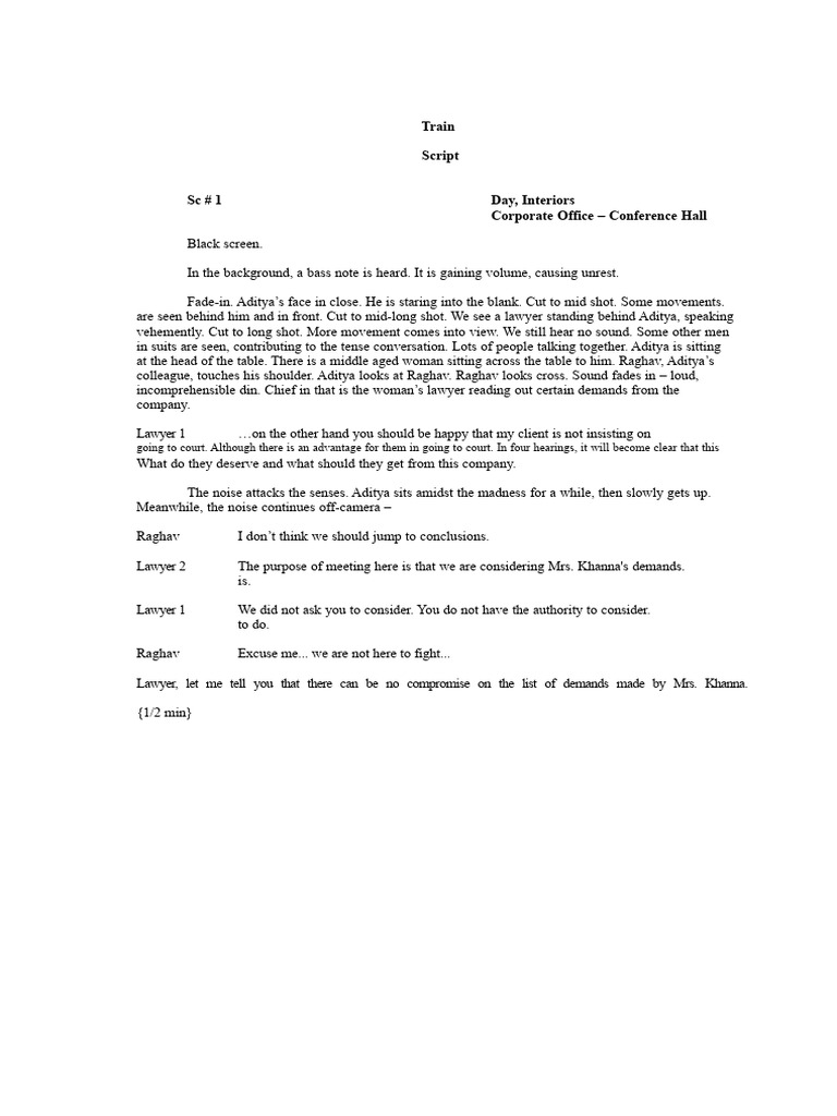 Train Script SC # 1 Day, Interiors Corporate Office Conference Hall | PDF