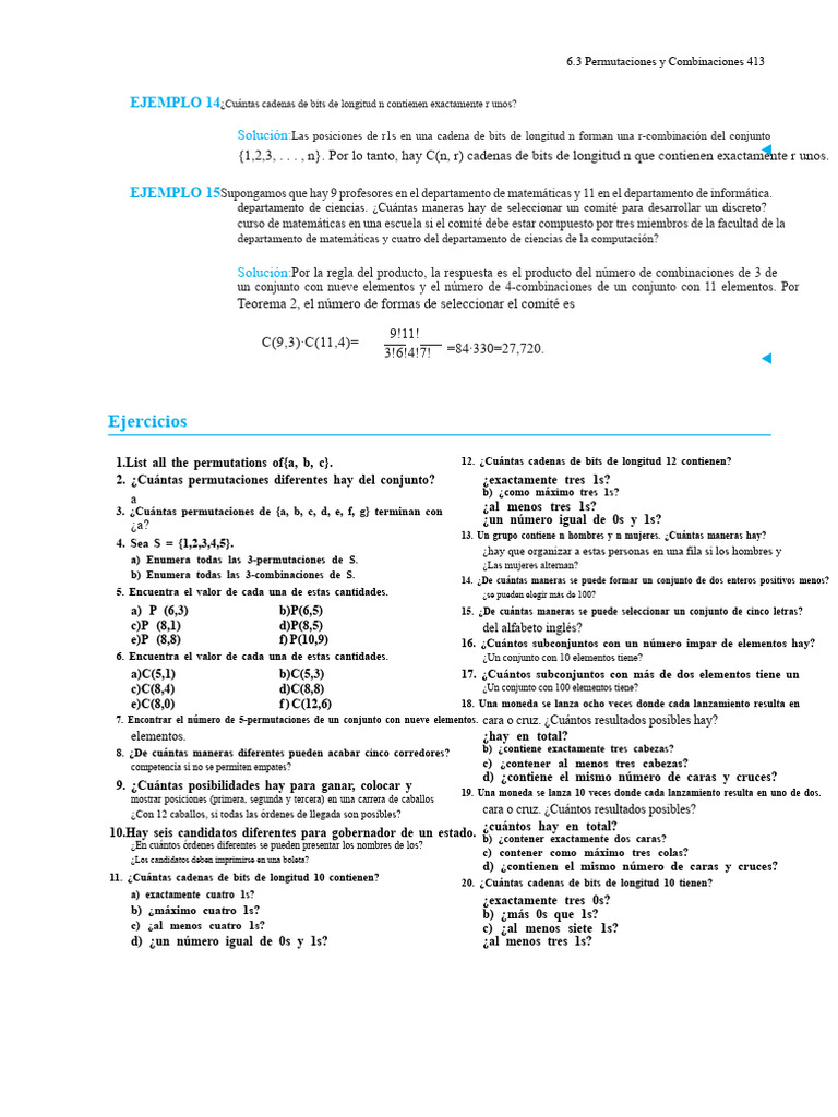 Permutaciones y Combinaciones en Matemáticas | PDF | Combinatoria ...