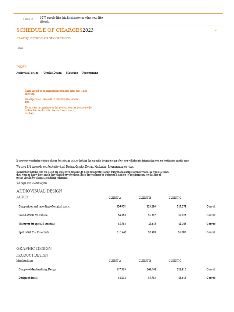 2023 Design Services Pricing Guide | PDF | 3 D Computer Graphics | Page ...