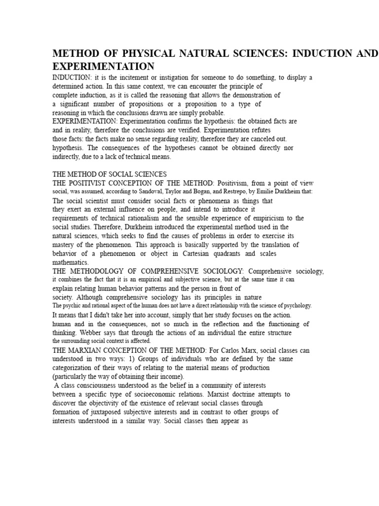 Methods in Natural and Social Sciences | PDF | Methodology | Inductive ...